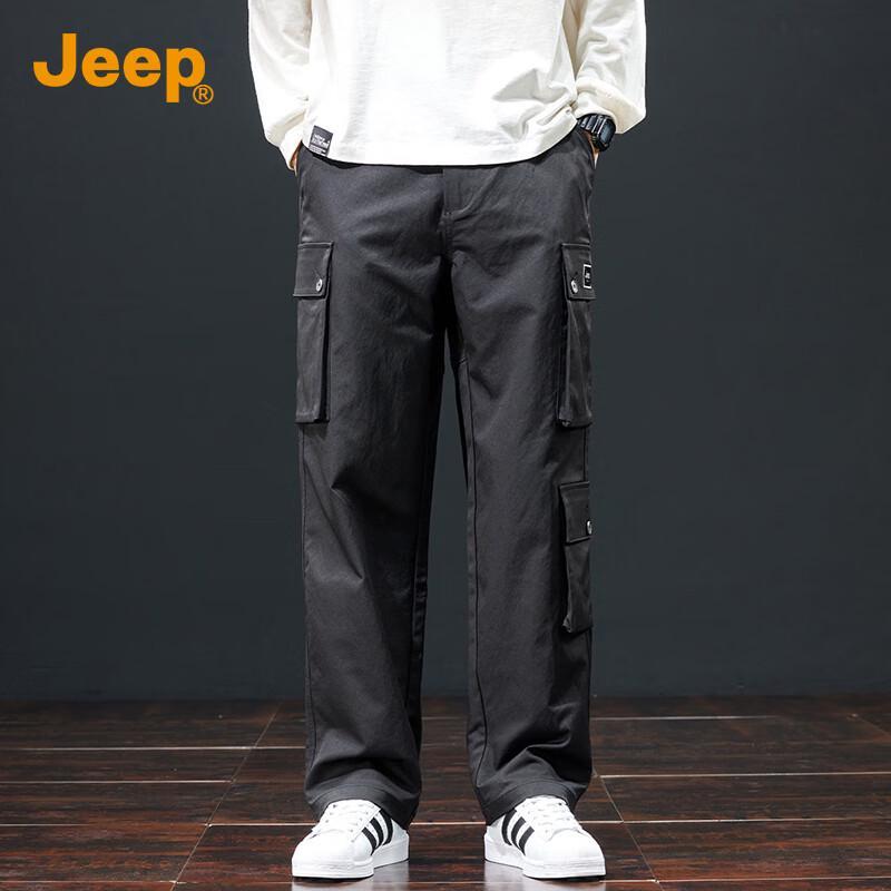 JEEP Men's Multi-Pocket Straight-Leg Cargo Pants