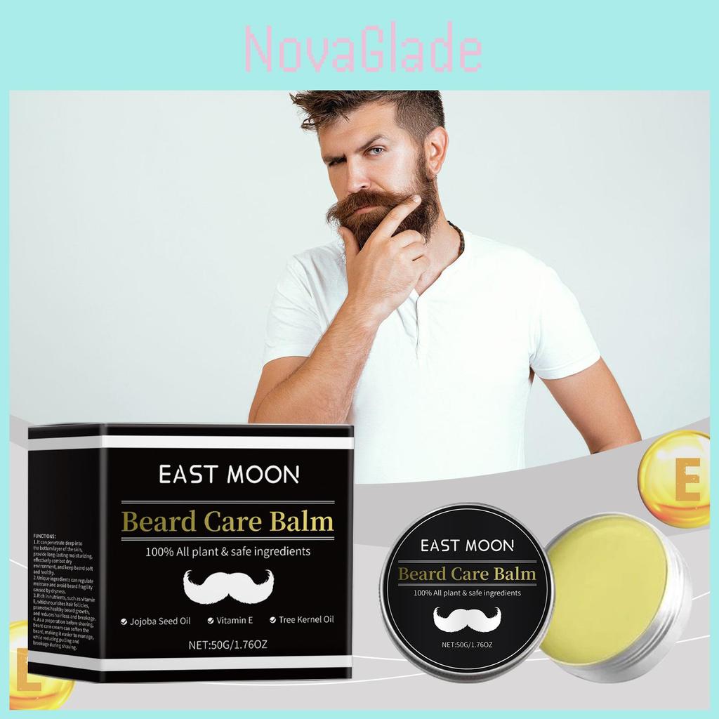 East Moon Men's Beard Care Cream Nourishing Deep Conditioning Rich Glossy Dark Formula