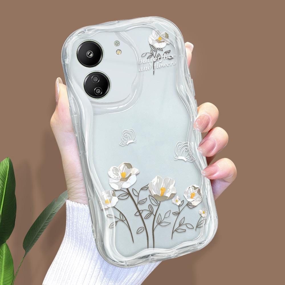 

Милый мультяшный узор, кремовая текстура, мягкий силиконовый чехол с волнистыми краями, чехол для телефона Xiaomi Redmi Redmi Note 12 Pro 4G прозрачный