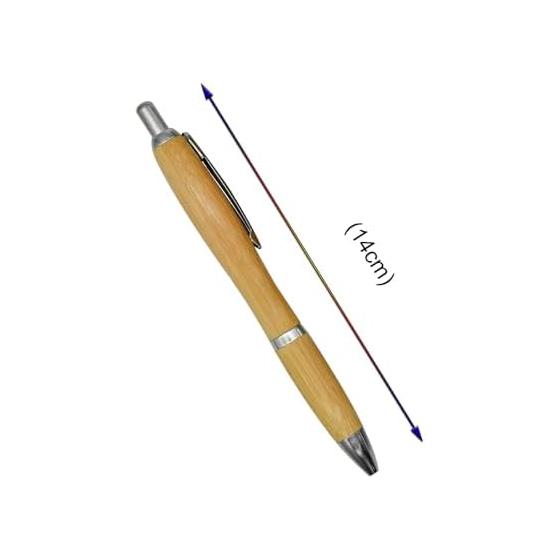 8 Pack Natural Bamboo Ballpoint Pens, Black Oil-Based Ink, 1.0mm Tip, Cute & Fun, Smooth Writing, Ideal for Journals, Office Supplies, School, Kids,