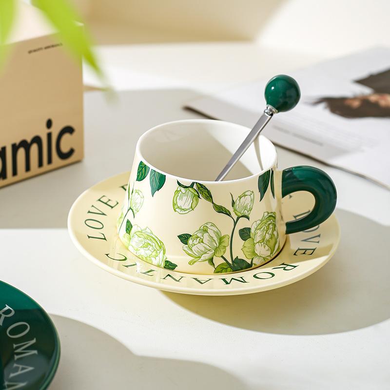 Fashion Ceramic Coffee Cup Saucer Mug Office Gift Gift Home Cup Water Cup Couple Breakfast Cup