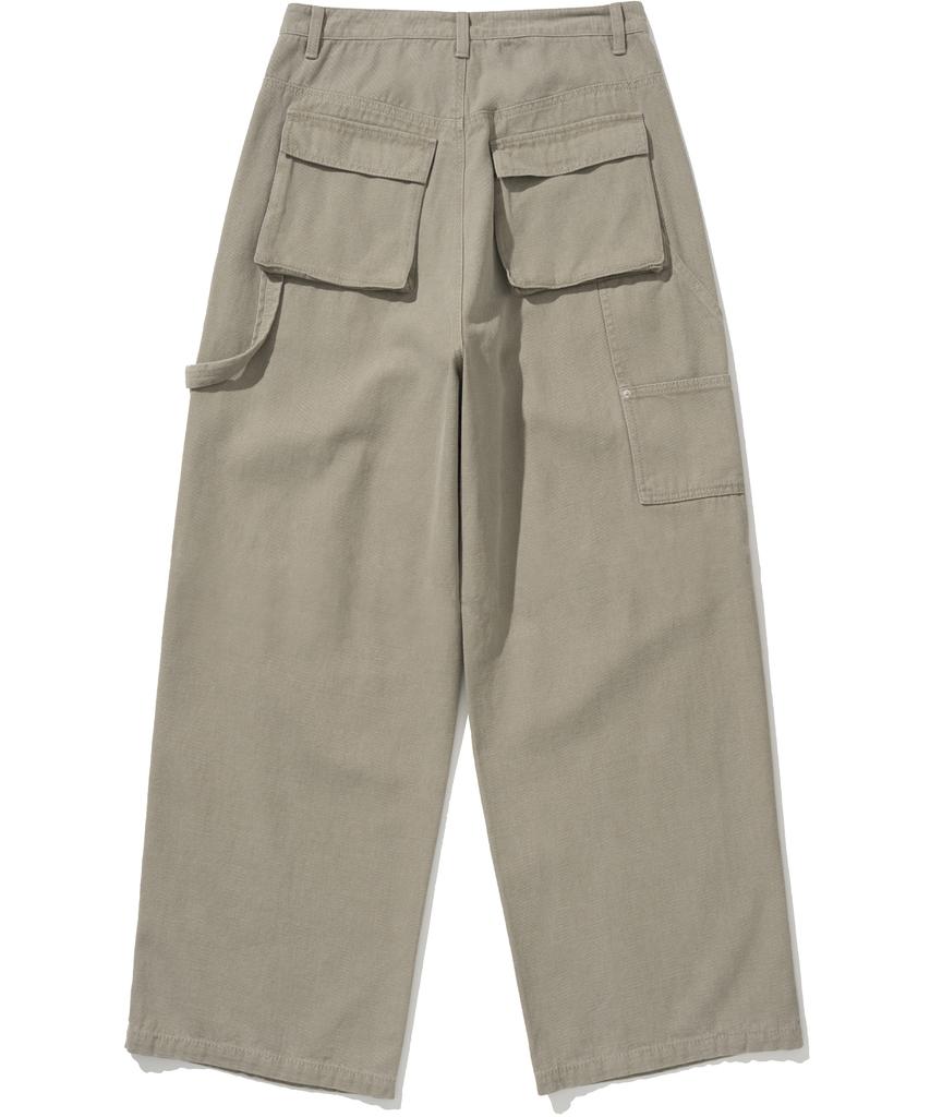 NOT4NERD Oxford Fatigue Baggy Pants - Beige