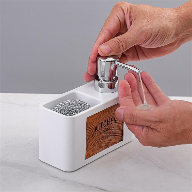 Kitchen Soap Dispenser Set with Sponge Caddys 2in1 Kitchen Soap Dispenser Set for Kitchen Sink,Bathroom Kitchen Gadgets