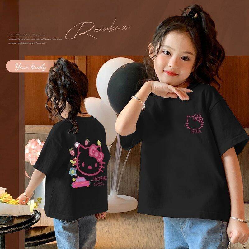 T-shirt Short Sleeved Loose Top, Children's Fashionable Summer Casual Cartoon Printed Sportswear