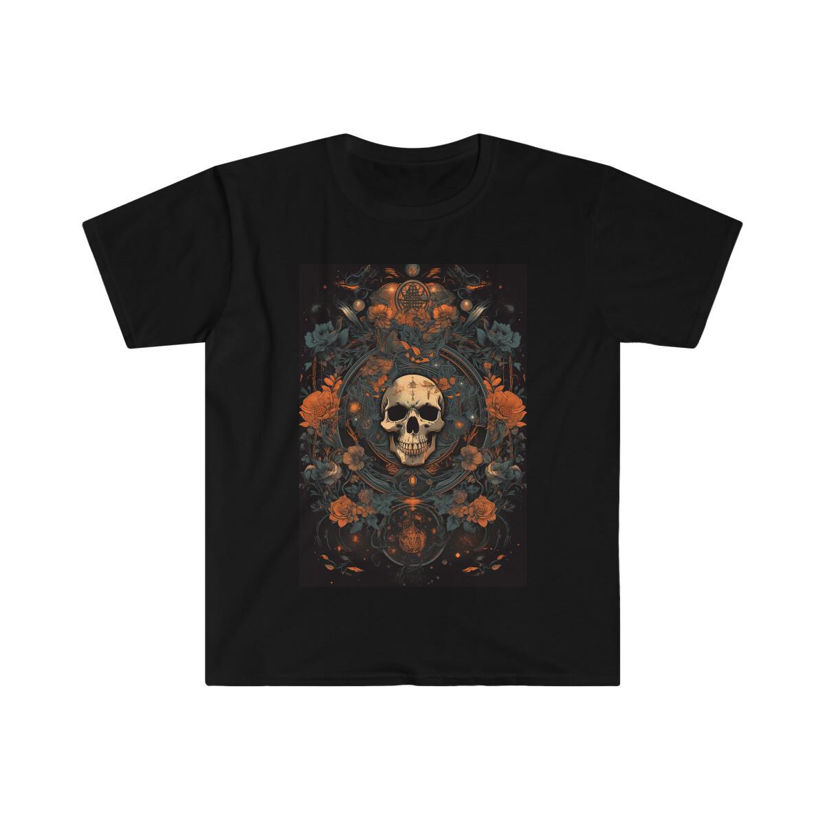 Skull & Roses T-Shirt, Gothic Shirt, Skull Shirt, Biker T-Shirt, Horror Tee S разноцветный