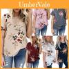 Elegant Summer Women Blouse Floral Print Short Sleeve Loose Casual T-shirt Tops