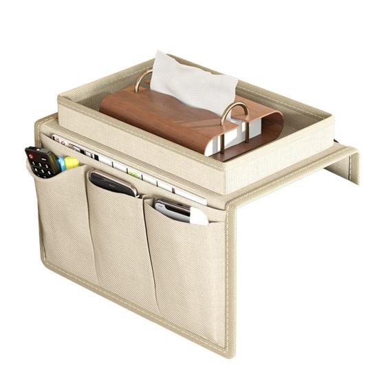 Couch Cup Holder Tray Couch Drink Holder Caddy Sofa Armrest Organizer with Side Pockets for Remotes Cell-Phone Tablet Snack