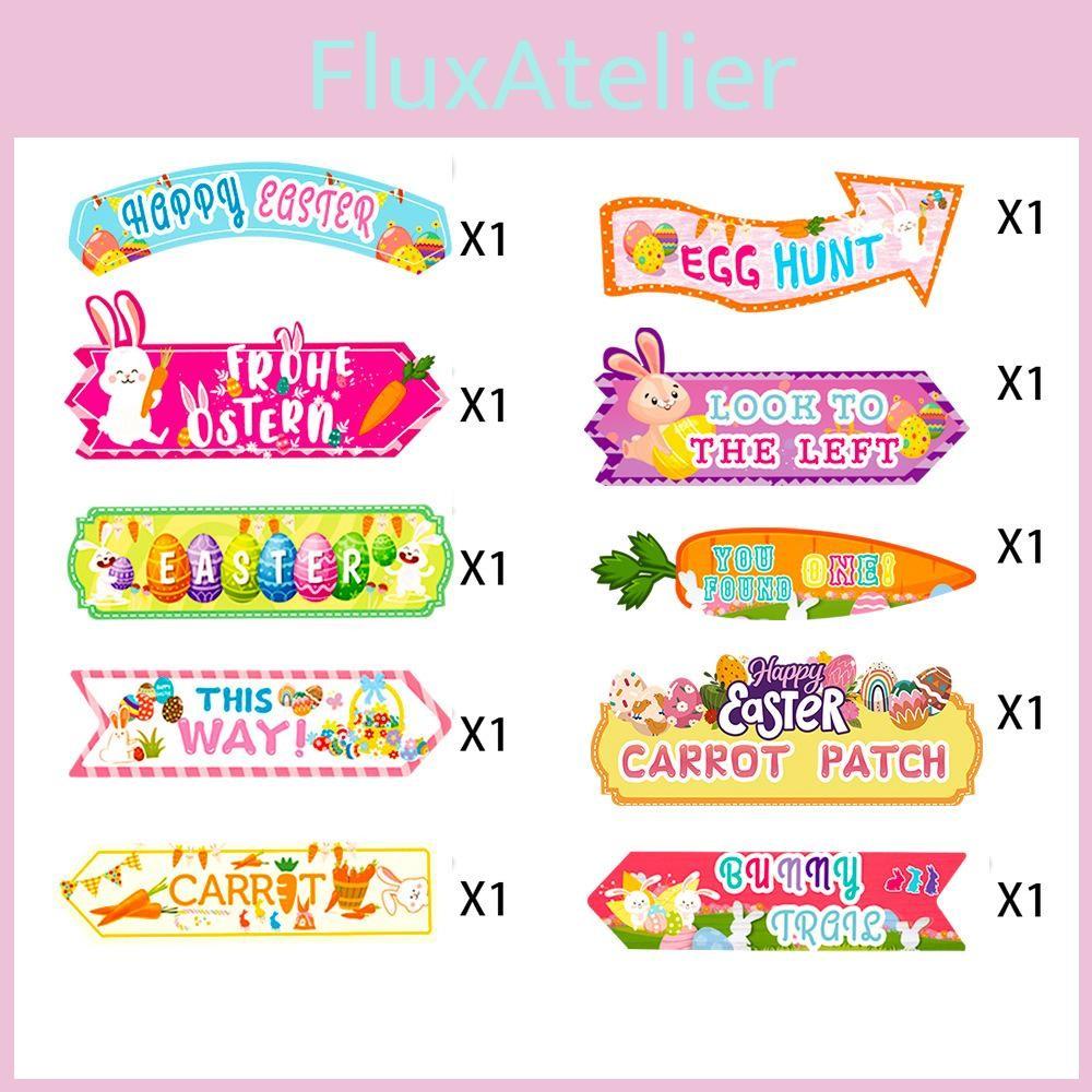 Rabbit Radish Easter Lawn Paper Road Sign For Daily Party Decorative Supplies