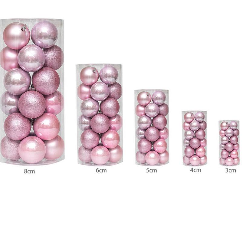 24er-Pack Weihnachtsbaumkugeln - Gold, Silber & Rot