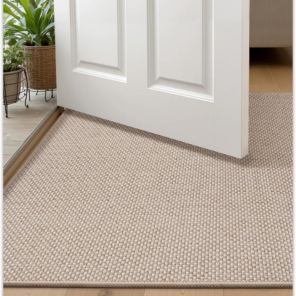Fußmatte Eingangsbereich Gummirückseite 120x65 Für Flur Beige