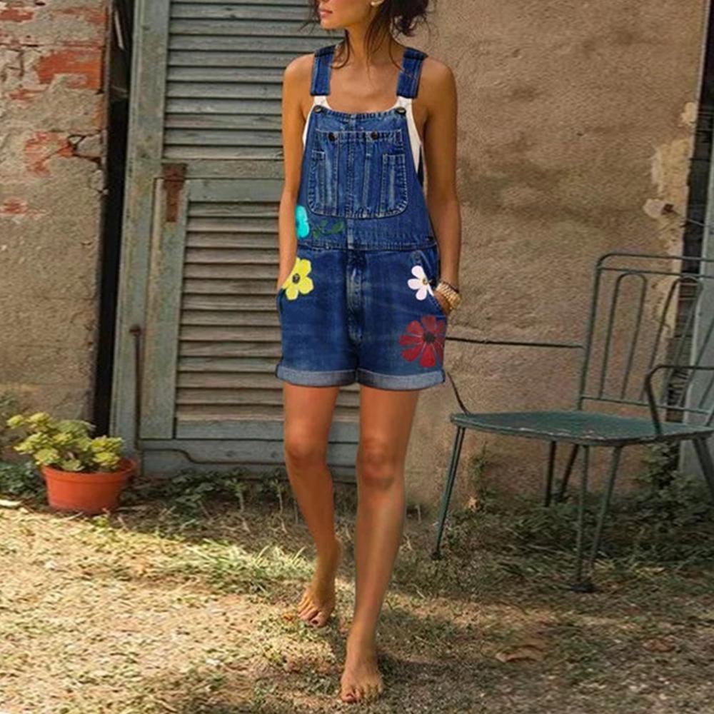 Peto vaquero de jeans suelto, para mujer, con flores bordadas comprar a  buen precio — entrega gratuita, reseñas reales con fotos — Joom