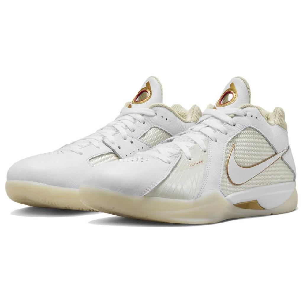 Nike Zoom KD 3 White Metallic Gold Men Sneakers Light-Bone DZ3009-100