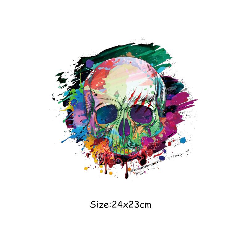Sugar Skulls Patch For Clothes Man Woman T-Shirt Thermal Transfer New Design DIY Hot Tear Patches Easy Print By Irons