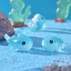 4Pcs Luminous Shark Ornament Sea Fish Figurine Model Diy Home Decor Aquarium Miniature Fairy Garden Decoration Accessorie