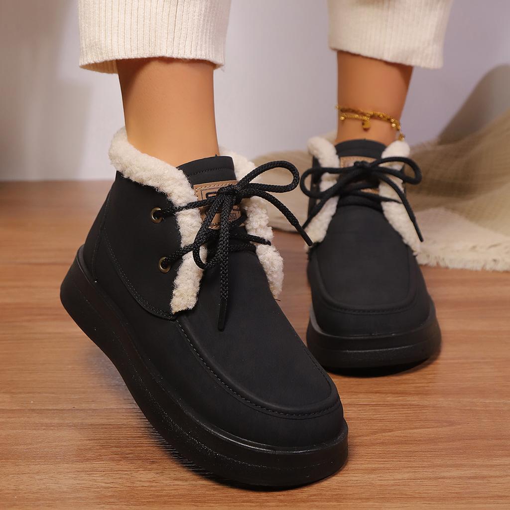 2024 New Winter Women's Snow Boots Thick-soled Warm Plush Cotton Shoes Fashionable Women's Casual Ankle Boots