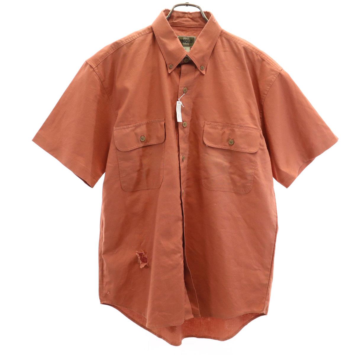 

UNIQLO Linen Blend Old Short sleeve Button down shirt M terracotta Men s Used