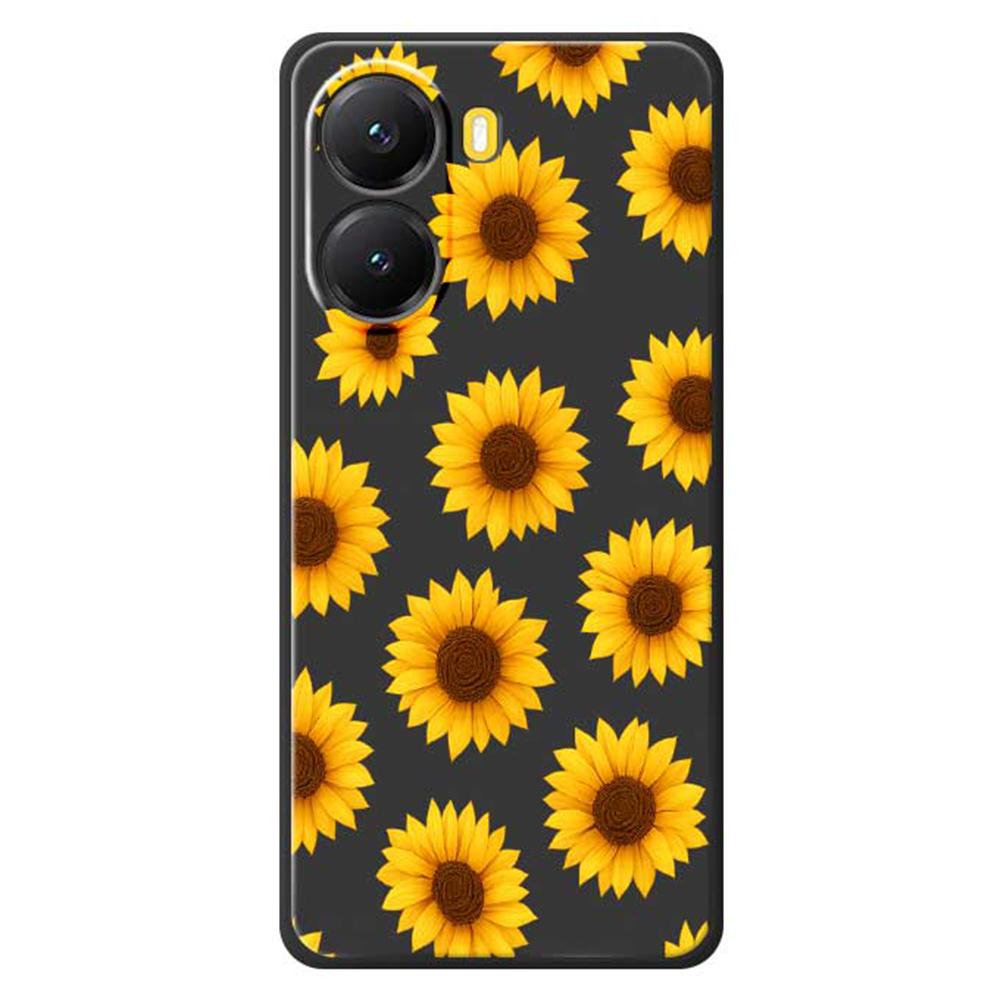 For Xiaomi Redmi Turbo 4 5G/Poco X7 Pro 5G Case Sunflowers Pattern Printing Straight Edge TPU Phone Back Cover