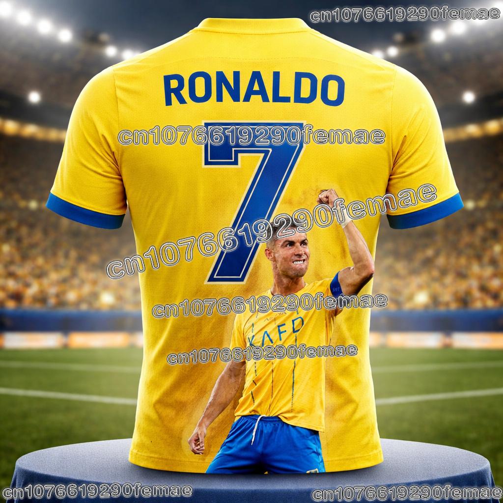 Ronaldo's Summer 3D Printed Family Wear Football Jersey T-shirt Is Loose and Comfortable Suitable for Outdoor Wear