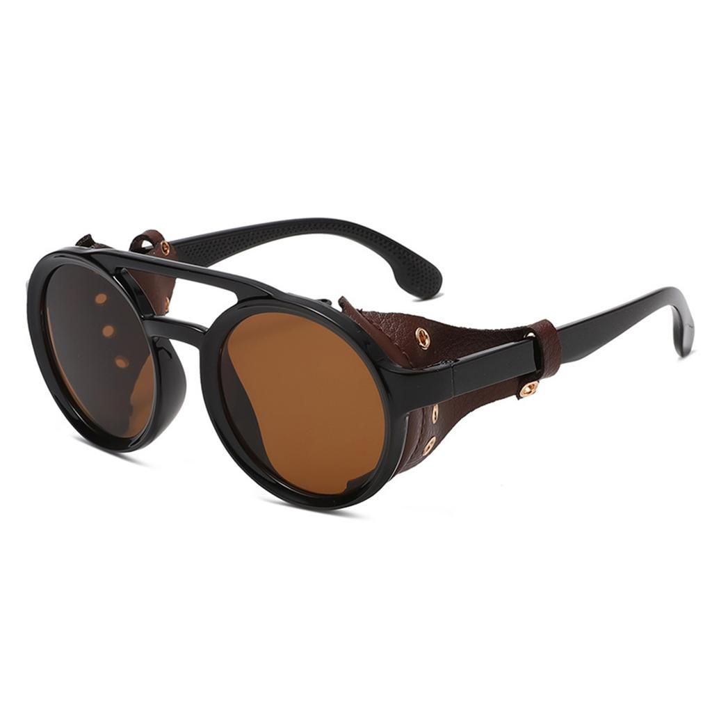 Steampunk-Stil Runde Brille mit großem Rahmen - Trendige Hip-Hop-Tanz-Brille für Männer und Frauen. Herrenbrillen, Damenbrillen.