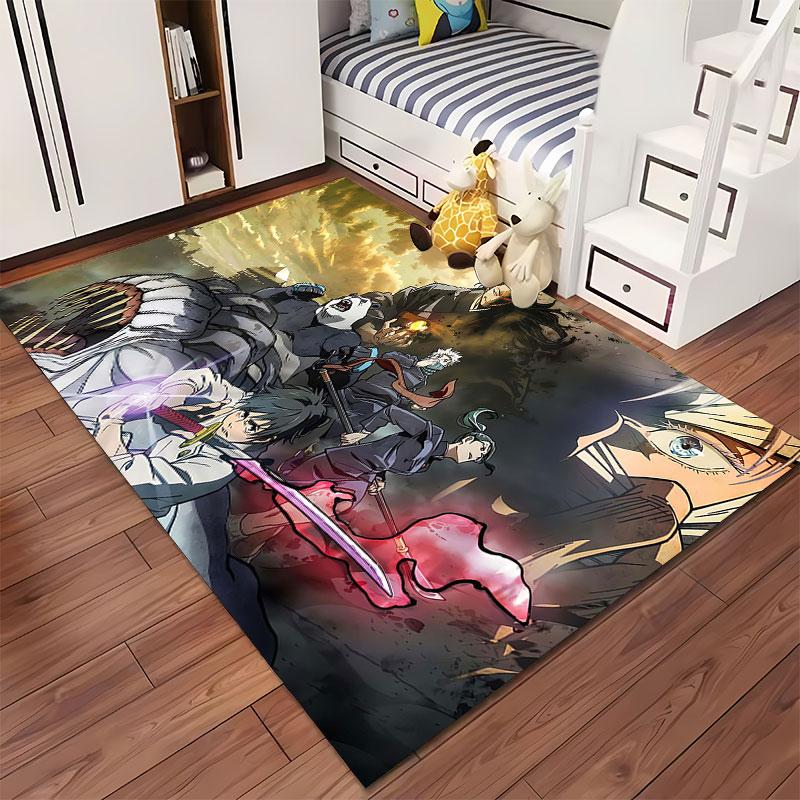 Anime Warrior Battle Scene Carpet Suitable As a Non-slip Mat for the Living Room or Bedroom Sofa