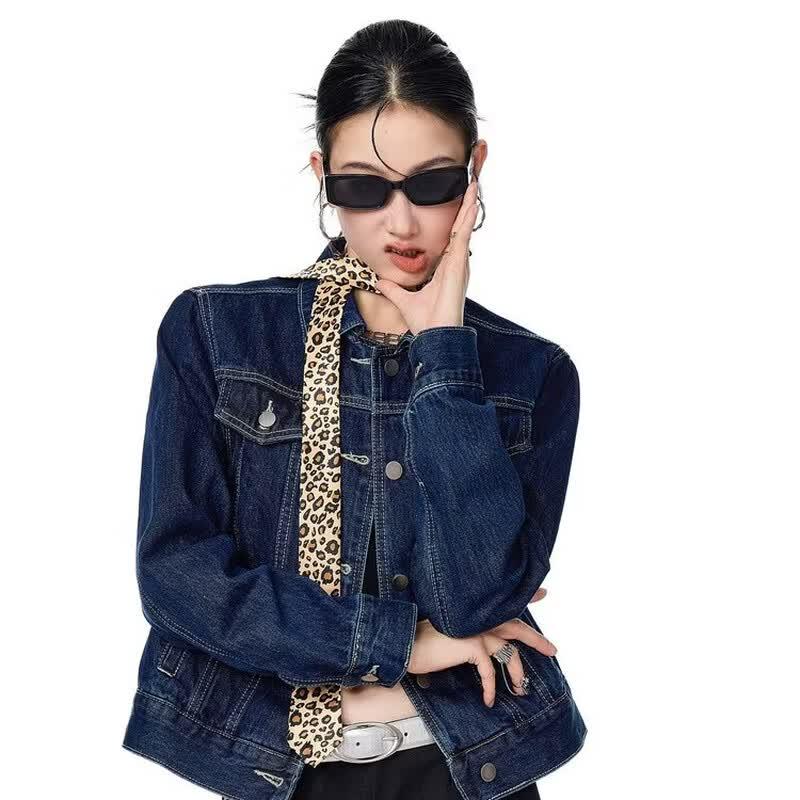 Женская ретро-джинсовая куртка ICH MODE с потертостями, короткая M