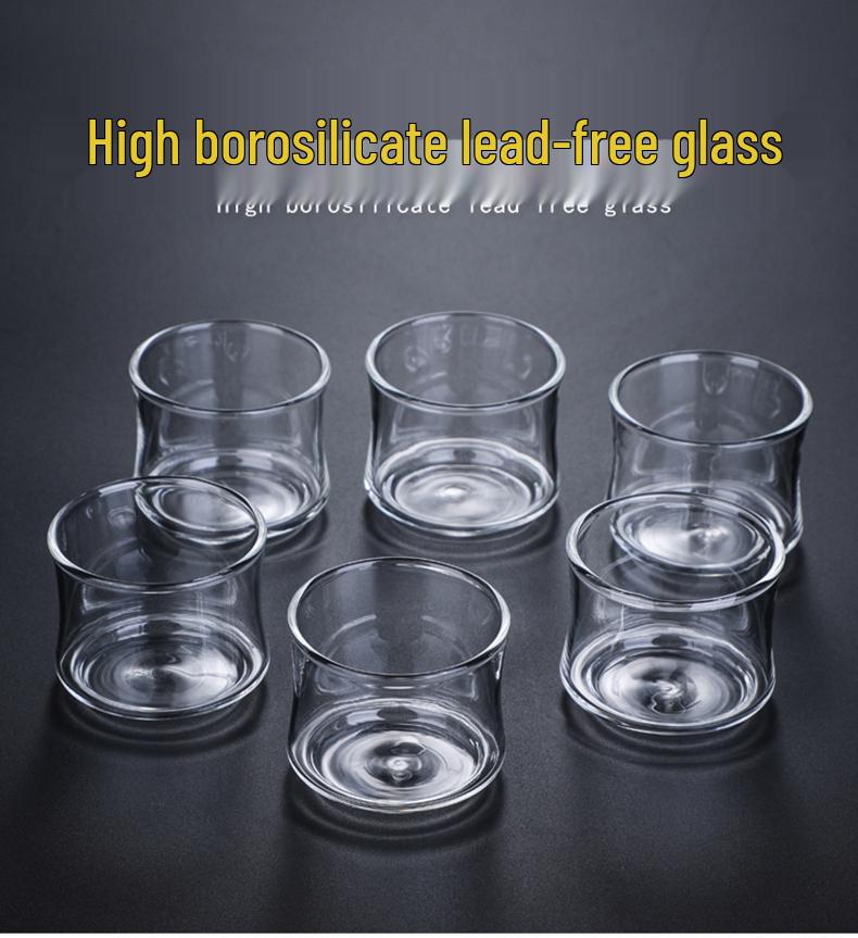 Double-Layer Heat-Resistant Glass Tea Cup with Handle for Kung Fu Tea