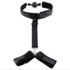 Leather Handcuffs SM Kit Adult Sex Bondage For Couples BDSM Ball Mouth Gag With