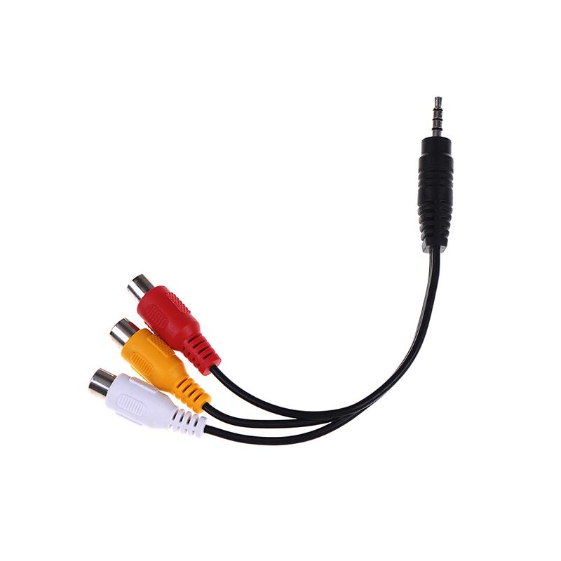 28Cm 3.5Mm Jack Av Male To 3Rca Female Audio Video Cable Cord Stereo Adapter