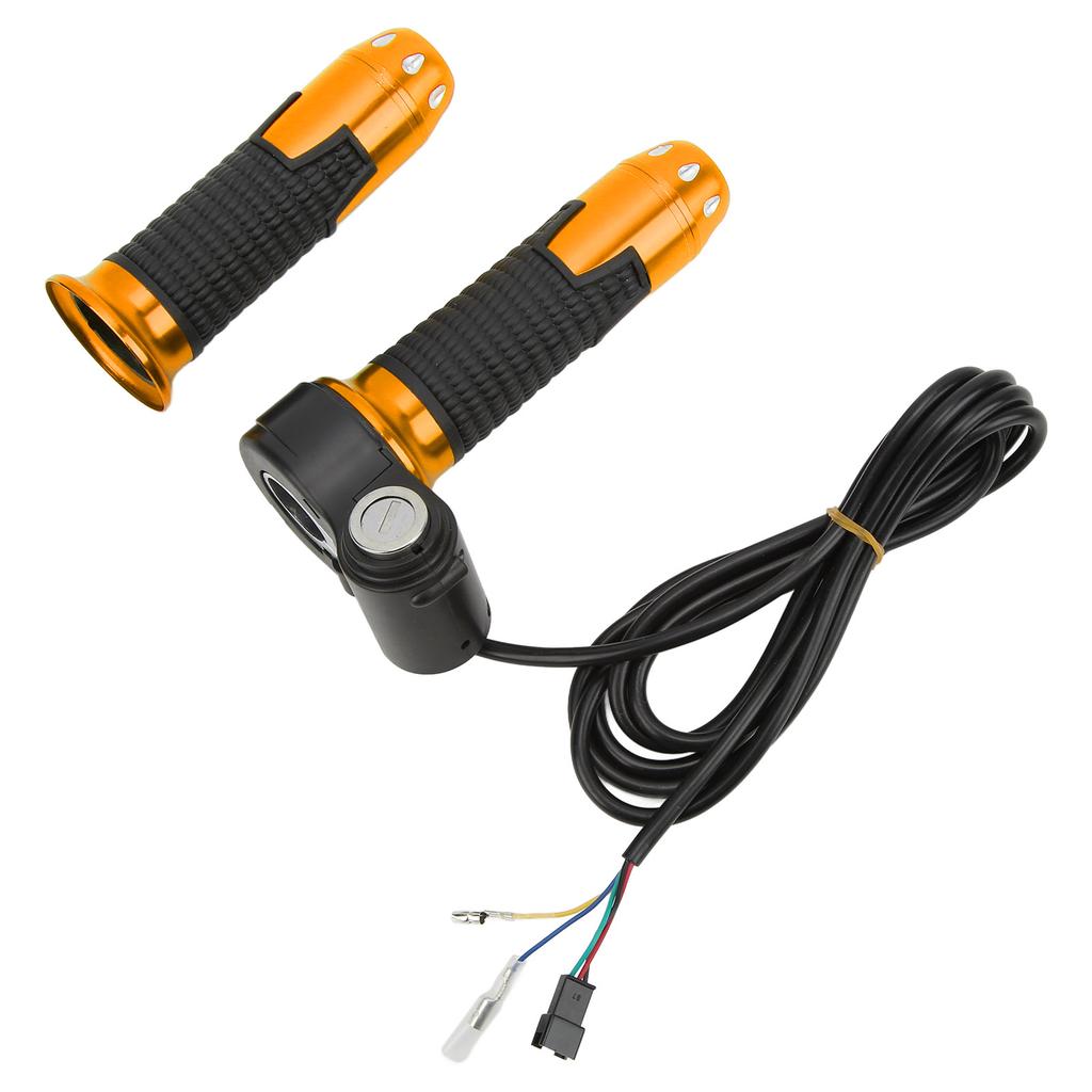 1 Pair 12V‑99V Throttle Grips Universal Twist Throttle Accelerator Grip Handlebar with Keys for Electric Bike