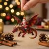 Exquisite Xmas Gift for Friends 2Pcs Santa Dragon Rider Christmas Ornament, 2D Acrylic Flying Artistic And Decor Claus Hanging Decor, Festive
