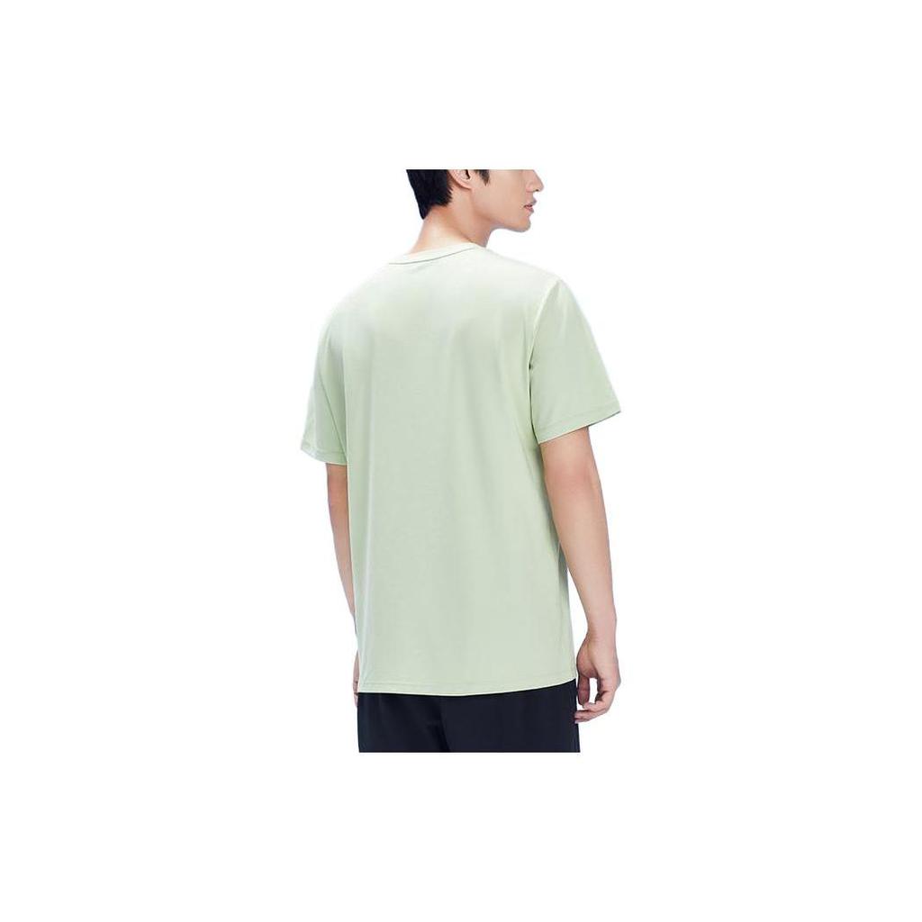 Anta Letter Print Round Neck Pullover Short Sleeve T-Shirt Men Tops Yuanli-Green 152327114-2