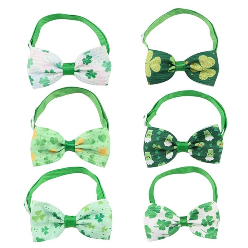 Dog Top Hat Collar Holiday Shamrocks for Small Medium Girl Dogs Cats Dog Collar Necklaces Kerchief Costumes