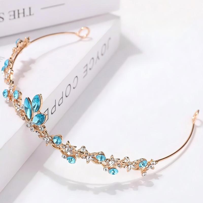 1pc Girl's Simple Sweet Princess Crown Headband Fashionable Shiny Crystal Party Photography Props Jewelry Hair Accessories Crown