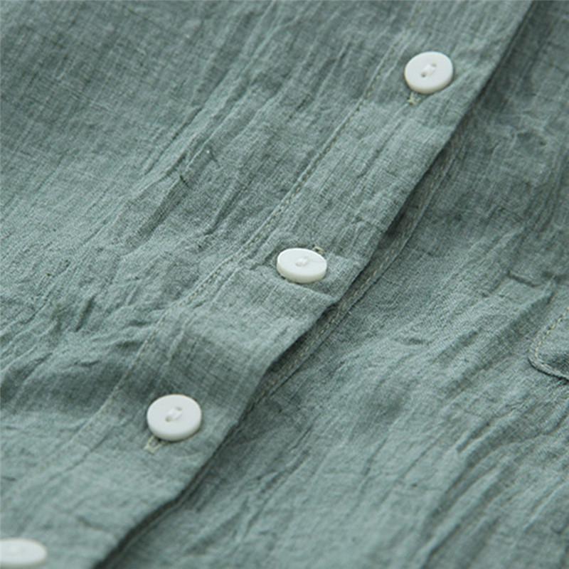 Women Autumn Tops Linen Button Down Loose Casual Career Shirt Long Sleeve Blouse