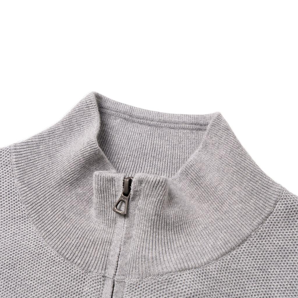 Polo Ralph Lauren Logo Embroidered Half-Zip High Neck Long Sleeve Knit Sweater Men sweater Gray 710932304-002