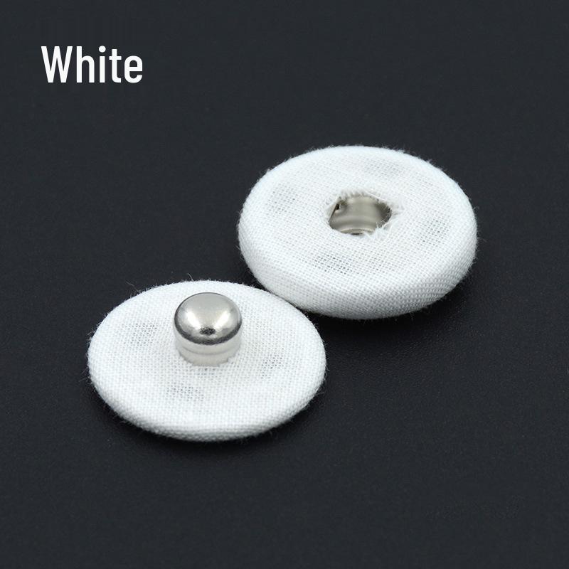 Metal Snap Button with Colored Fabric Cover - High-End Copper Male-Female Hidden Buckle