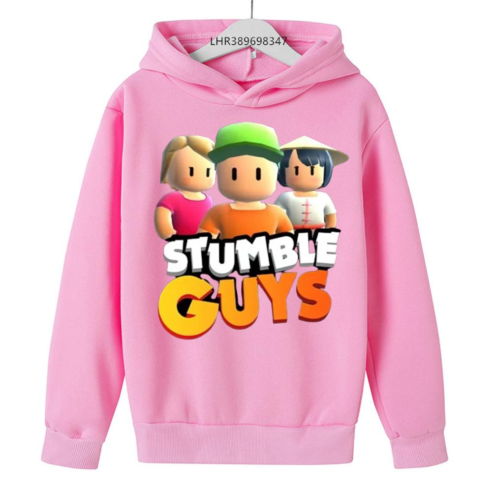 Stumble Guys Autumn Winter Sweatshirt Tops Hoodie Children's Hoodie Clothing Suitable for 3-12 Years Boys Girls Hood Outerwear