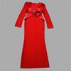New wind bandage dress Christmas women's temperament long dress sexy long sleeve hollow evening dress