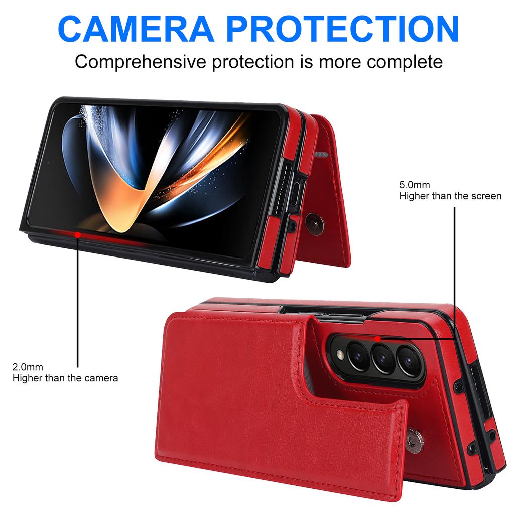 Folding Card Bag Leather Stand Case for Samsung Galaxy Z Fold 3 4 5 5G ZFold4 Business Protection ZFold5 Luxury Fashion Cover