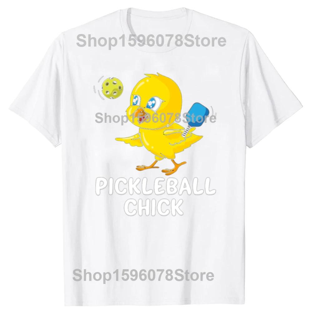 Funny Pickle Pickleball Chick Graphic T Shirts Men Women Pure Cotton Humor Streetwear Tee Shirt Short Sleeve Loose Clothing S