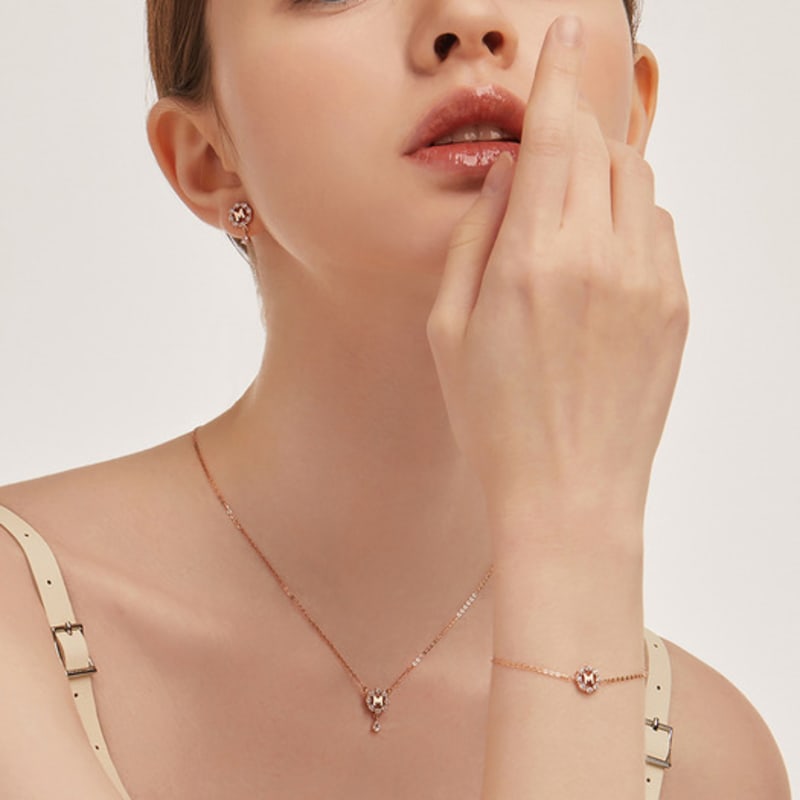 METROCITY JEWELRY M Basic Sterling Silver Rose Bracelet A231SB9224RPA