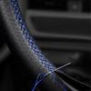 Black-blue line with blue strip Car Accessories Steering Wheel Microfiber Leather Cover Trim For Volvo S60 V60 XC60 XC90 S90 V90