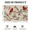4pcs Placemats, 12x18 Inch Home Decor 2D Printed Placemats, Red Bird Winter Art Linen Printed Table Mats, Rectangular Washable Kitchen Dining Decor,