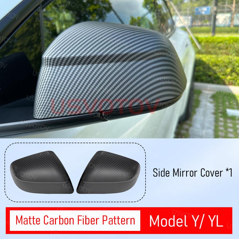 USVOTOV Rearview Side Mirror Guard Cover for Tesla Model 3 Y YL Accessories 2026 2025 Anti-Scratch Protector A Sportier Trim Cap