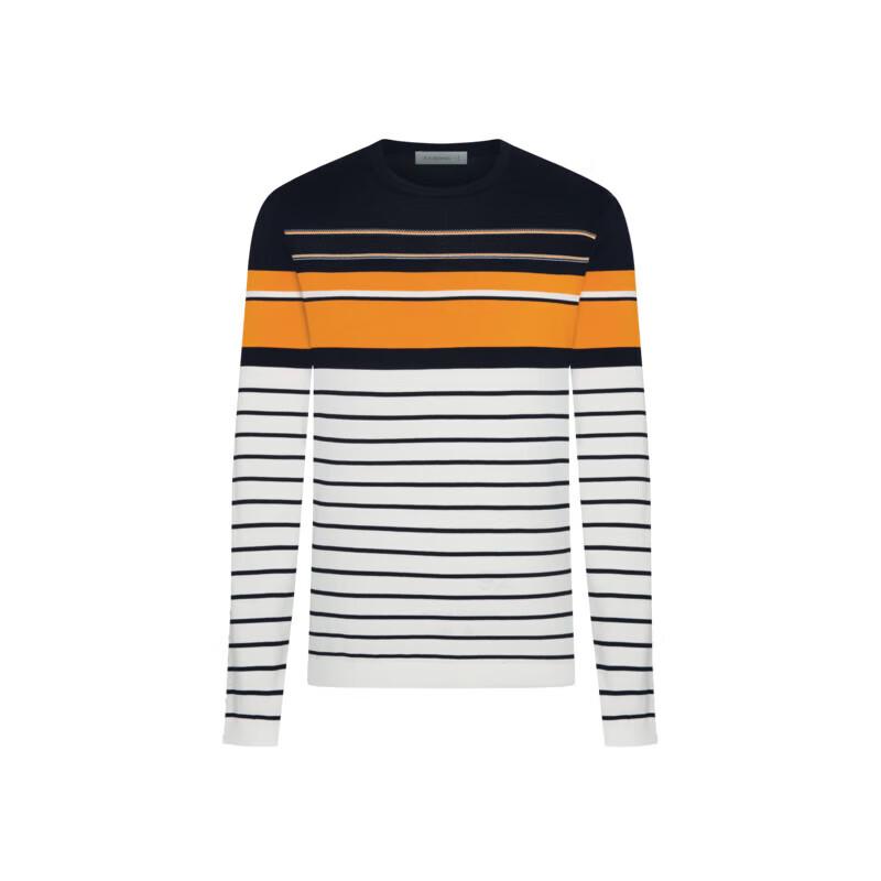 K-Boxing Men's Striped Round Neck Knit Sweater