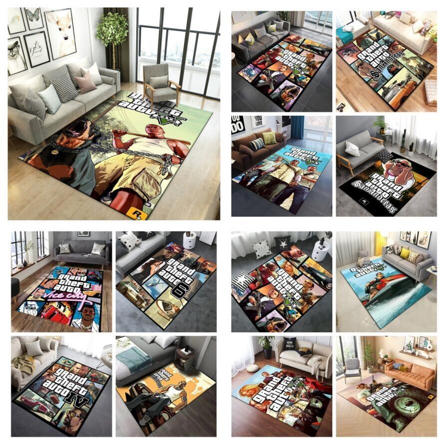 Carpet Cartoon Printed Carpet 3D Gta Grand Theft Auto Game Gamer Large Area Rug
