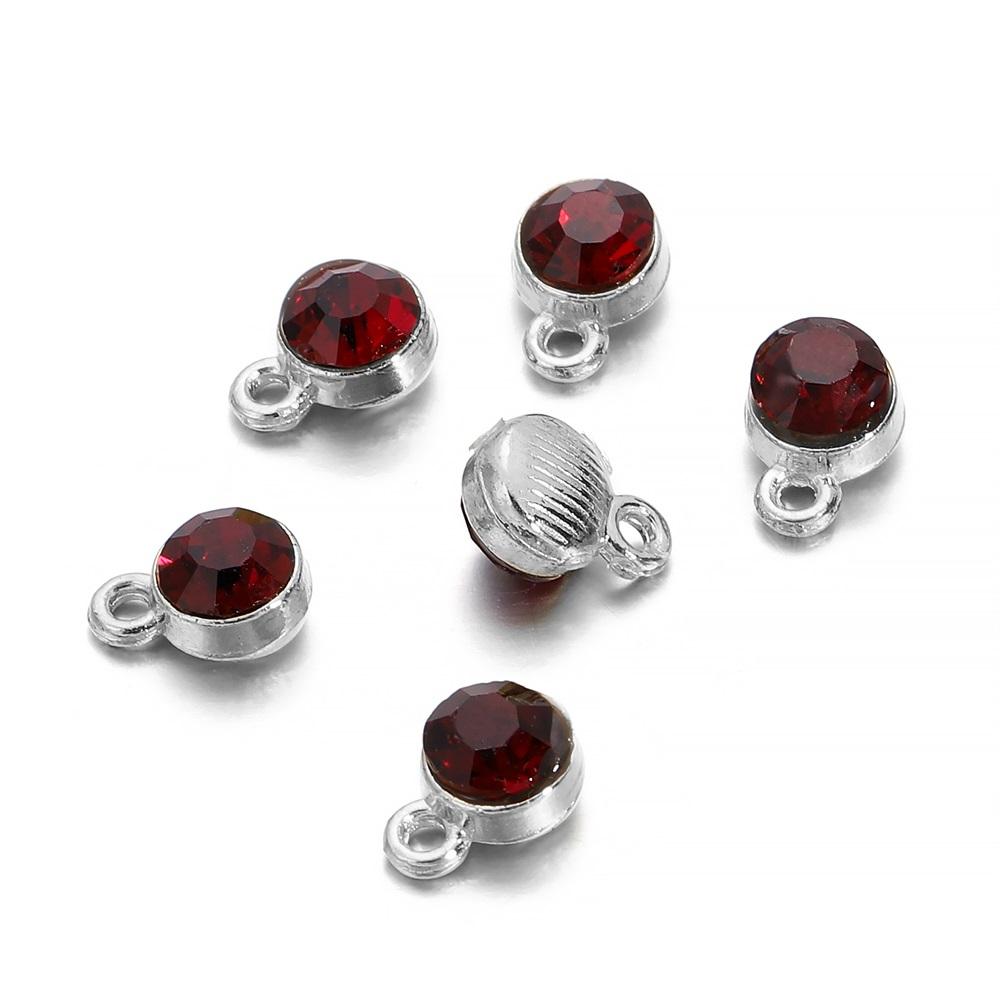 20Pcs/Lot Colorful Crystal Birthstone Dangle Charms Necklace Bracelet Earring Keychain Pendant For DIY Jeweley Making Supplies