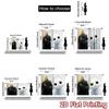 Set Of 2 Flat Printing Drapes Curious Black White Cats Digital Printed Polyester Festive Holiday Indoor Curtains Made