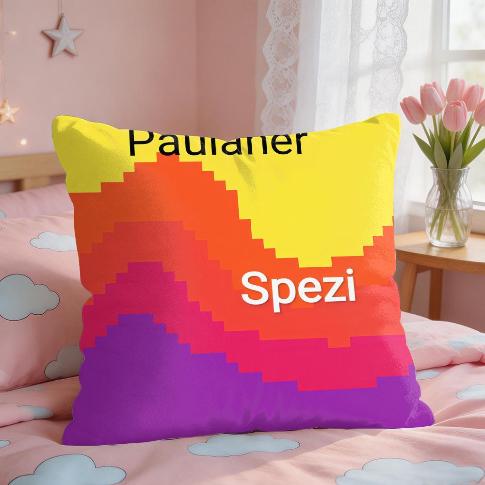 Paulaner Spezi Logo Kissenbezug Quadratisch Kurzflor Kissenhülle Wohnzimmer Sofa Heimdeko Funda X