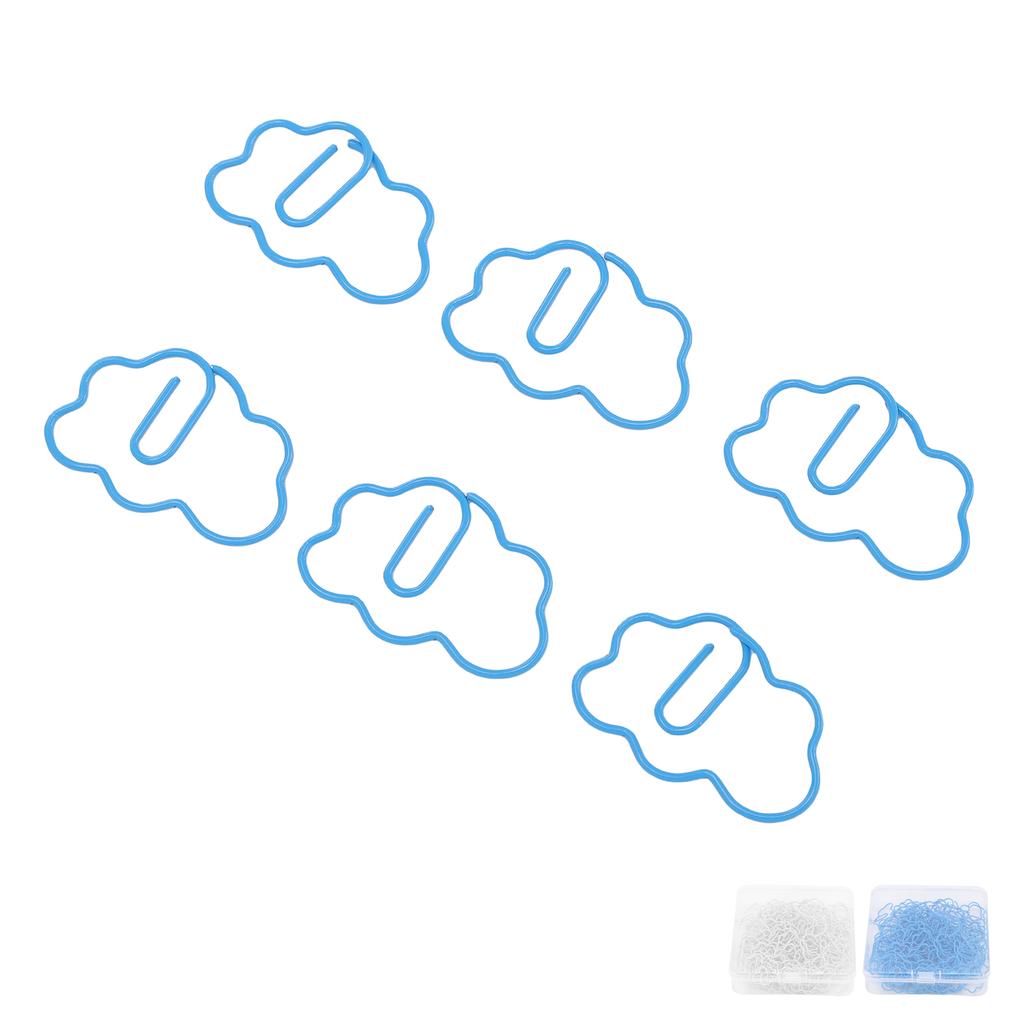 100 Pcs Cloud Shaped Paper Clips Cute Fun Decorative Iron Bookmarks Planner Clips with Transparent B